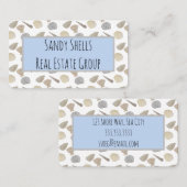 Blauwe Grijze Kustzee schelpen Visitekaartje (Voorkant / Achterkant)