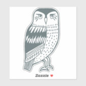 Blauwe grijze linttekening sticker (Vel)