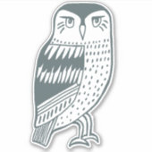 Blauwe grijze linttekening sticker (Voorkant)