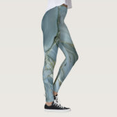 Blauwe grijze marmer met gouden vein Drawstring Ba Leggings (Rechts)
