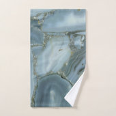 Blauwe grijze marmer met goudvein bad handdoek (Handdoek)