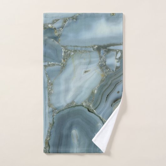 Blauwe grijze marmer met goudvein bad handdoek (Handdoek)
