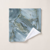 Blauwe grijze marmer met goudvein bad handdoek (Wasdoekje)
