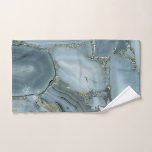 Blauwe grijze marmer met goudvein bad handdoek (Handdoek)
