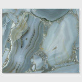 Blauwe grijze marmer met goudvein cadeaupapier (Vlak)