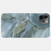 Blauwe grijze marmer met goudvein Case-Mate iPhone case (Achterkant (horizontaal))