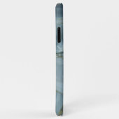 Blauwe grijze marmer met goudvein Case-Mate iPhone case (Achterkant/rechts)