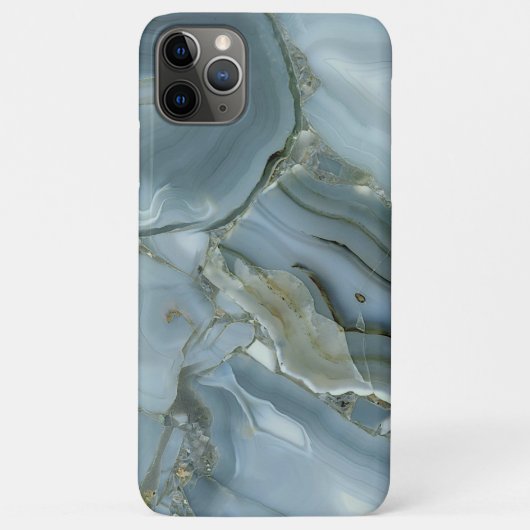 Blauwe grijze marmer met goudvein Case-Mate iPhone case (Achterkant)