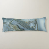 Blauwe grijze marmer met goudvein lichaamskussen (Achterkant)