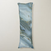 Blauwe grijze marmer met goudvein lichaamskussen (Voorkant Verticaal)