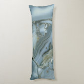 Blauwe grijze marmer met goudvein lichaamskussen (Achterkant (Verticaal))