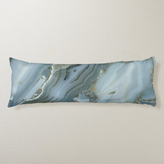 Blauwe grijze marmer met goudvein lichaamskussen (Voorkant)