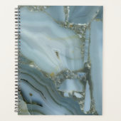 Blauwe grijze marmer met goudvein planner (Voorkant)