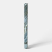 Blauwe grijze marmer met goudvein samsung galaxy hoesje (Linkerkant)