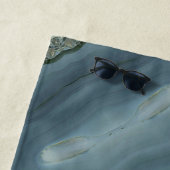 Blauwe grijze marmer met goudvein strandlaken (In situ)