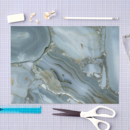 Blauwe grijze marmer met goudvein tissuepapier (Craft)