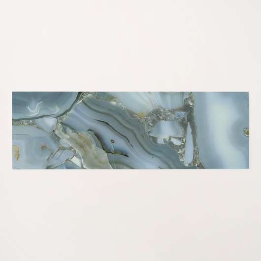 Blauwe grijze marmer met goudvein yogamat (Achterkant (horizontaal))