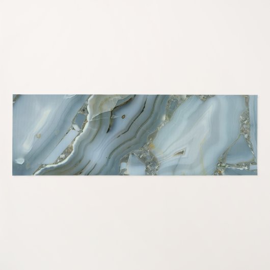 Blauwe grijze marmer met goudvein yogamat (Voorkant (horizontaal))