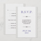 Blauwe grijze Marokkaanse tegel ampersand bruiloft Kaart (Voorkant / Achterkant)