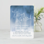 Blauwe grijze moderne huwelijksuitnodiging kaart (Staand voorkant)