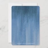 Blauwe grijze moderne huwelijksuitnodiging kaart (Achterkant)