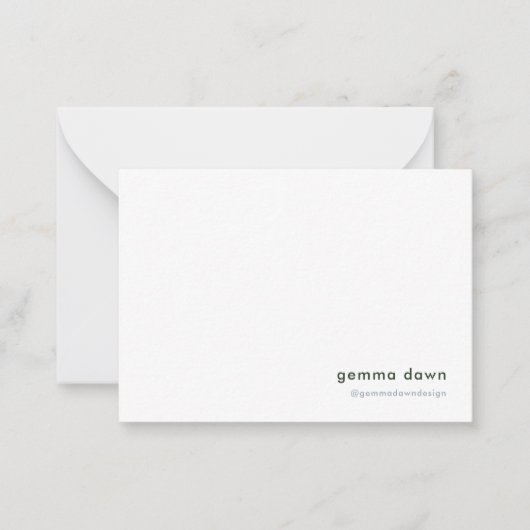 Blauwe grijze moderne, minimale sociale media notitiekaartje (Voorkant)