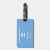 blauwe grijze monogramme volleybal bagagelabel (Achterkant verticaal)