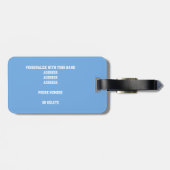 blauwe grijze monogramme volleybal bagagelabel (Achterkant horizontaal)