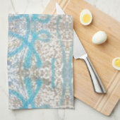 Blauwe grijze munt Decoratief Graffiti Wall patroo Theedoek (Quarter Fold)