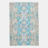 Blauwe grijze munt Decoratief Graffiti Wall patroo Theedoek (Verticaal)