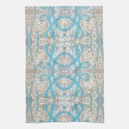 Blauwe grijze munt Decoratief Graffiti Wall patroo Theedoek (Verticaal)