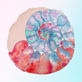 Blauwe grijze Nautilus op licht strand Rond Kussen