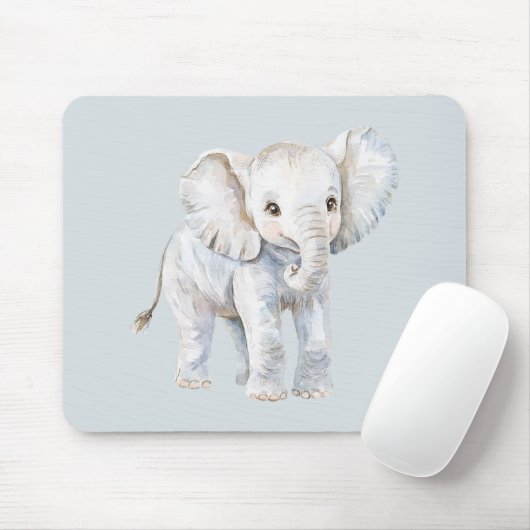 Blauwe Grijze Olifant Muismat (Met muis)