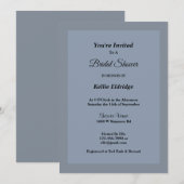 Blauwe/grijze omhulde bridal Shower Invitation Kaart (Voorkant / Achterkant)