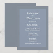 Blauwe/grijze omhulde bridal Shower Invitation Kaart (Voorkant / Achterkant)