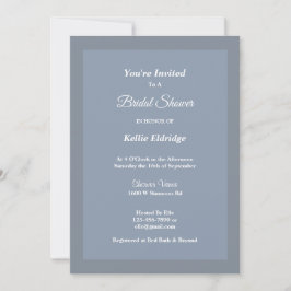 Blauwe/grijze omhulde bridal Shower Invitation Kaart