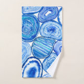 Blauwe grijze plakken bad handdoek (Handdoek)