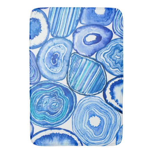 Blauwe grijze plakken badmat (Voorkant Verticaal)