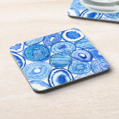 Blauwe grijze plakken bier onderzetter (Linkerzijde)