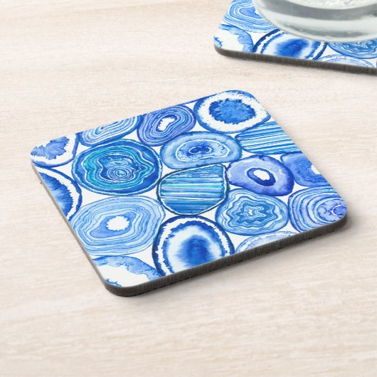 Blauwe grijze plakken bier onderzetter (Linkerzijde)