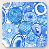 Blauwe grijze plakken bier onderzetter (Voorkant)