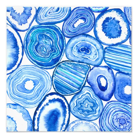 Blauwe grijze plakken foto afdruk (Voorkant)