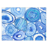 Blauwe grijze plakken tafelkleed (Voorkant (Horizontaal))