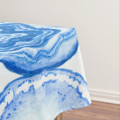 Blauwe grijze plakken tafelkleed (Voorbeeld)