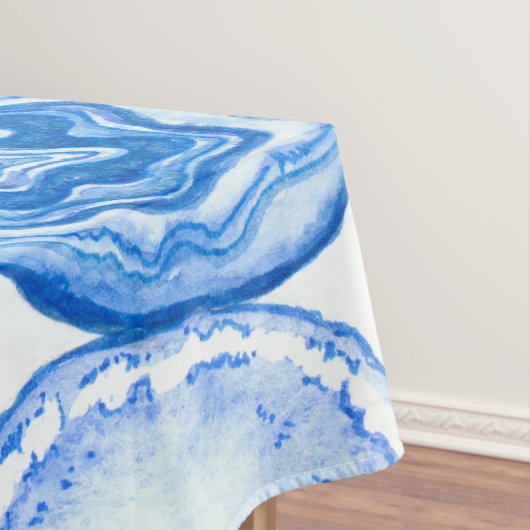 Blauwe grijze plakken tafelkleed (Voorbeeld)