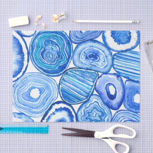 Blauwe grijze plakken tissuepapier (Craft)