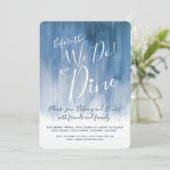 Blauwe grijze repetitie voor het diner kaart (Staand voorkant)