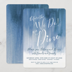 Blauwe grijze repetitie voor het diner kaart