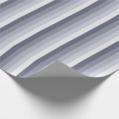 Blauwe grijze schaduwstrepen cadeaupapier (Hoek)
