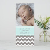 Blauwe grijze Sjabloon Nieuwe babygeboorteaankondi (Staand voorkant)